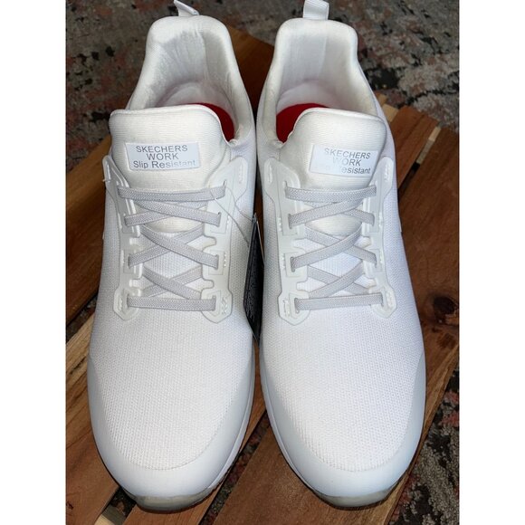 Slip Resistant Relaxed Fit Work Sketchers White Women's Sz 12 Memory Foam Insole - Picture 1 of 10